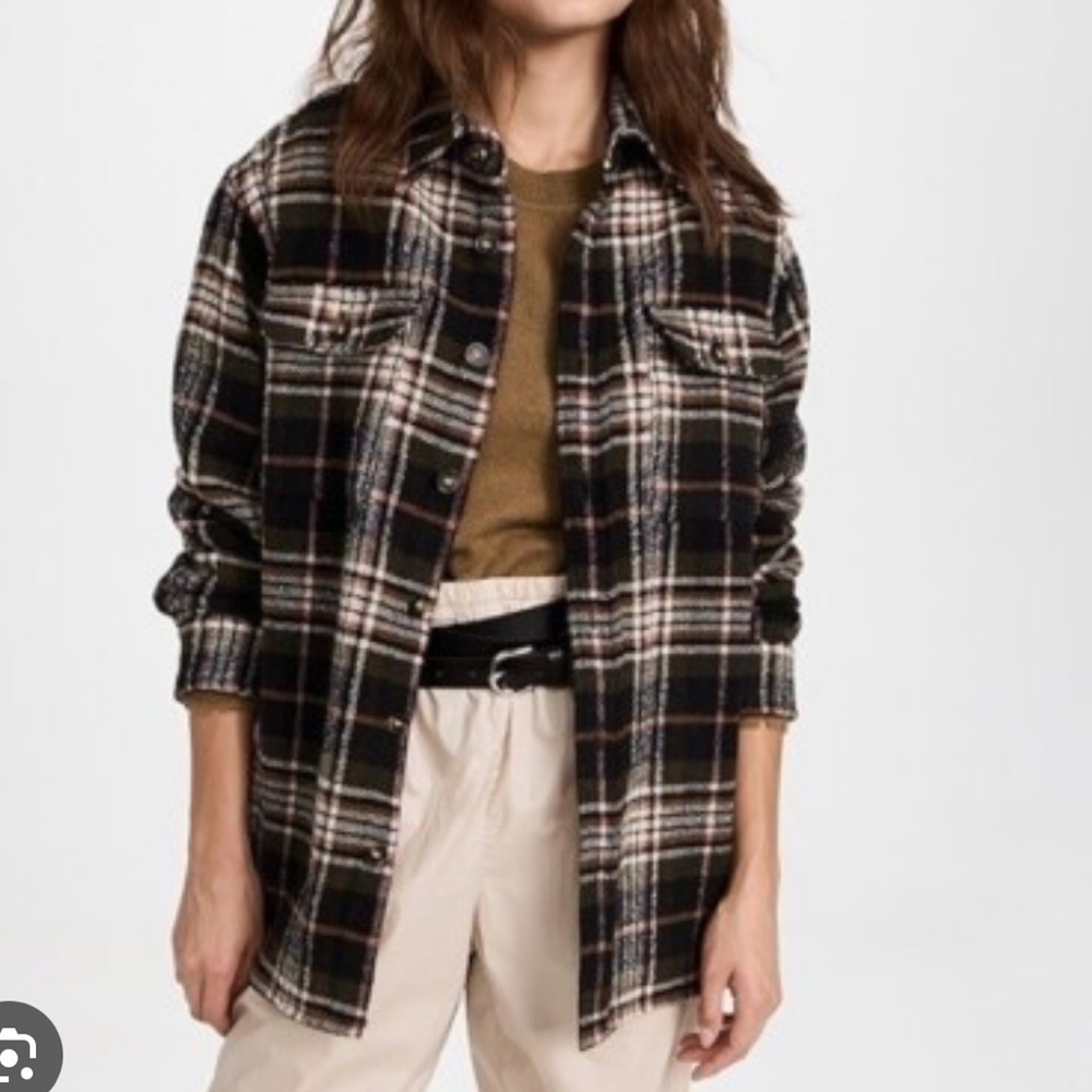 Isabel Marant Etoile Plaid Button-Up Shirt Jacket Size M